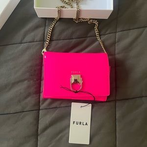 New with tags, Furla trifold wallet with chain